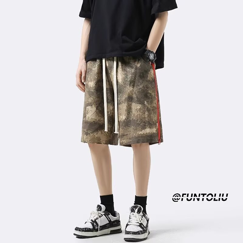 2025 Summer New Men's Basketball Sports Breathable Straight Loose Stylish American Street Style Shorts