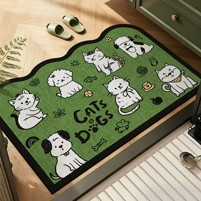 Mat, Cartoon Cute Animal Washbasin | Avtomobil döşəmə paspasları - gzn-white-dog-40x60-cmrecommended-for-bathrooms