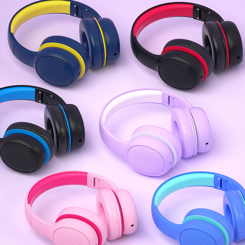 auriculares bluetooth para niños auriculares de color macaron encantador cuadrático ligero y duradero para estudiantes de aprendizaje auriculares cableados