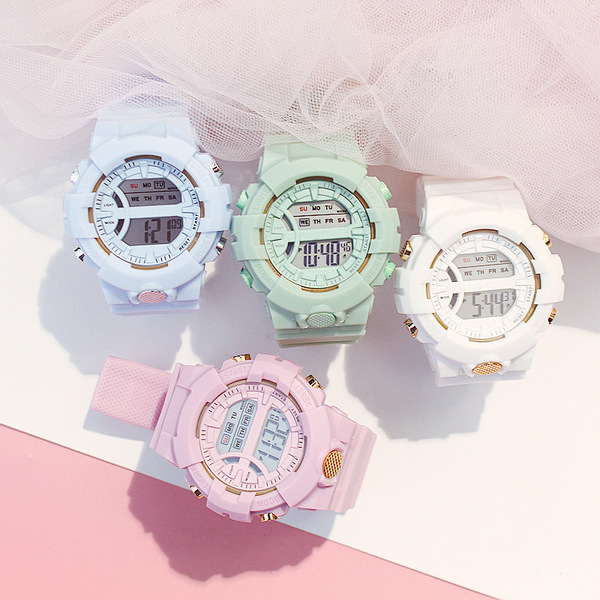 Fashionable white universal electronic digital watch for men and…
