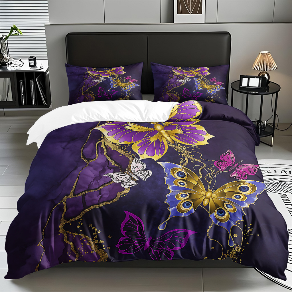 Su propia fábrica suministra directamente una variedad de colchas de impresión digital de mariposa. Comercio electrónico transfronterizo preferido para soportar el modo TEMU JIT.