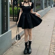 蝴蝶结短袖女夏装2024新款设计感法式小众高级感A字连衣裙