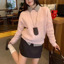 ��ɫԲ����ͷ������֯��ë�¶���Ů�¿�������⴩���¾�����