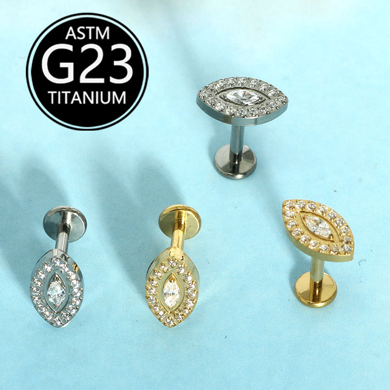Labret piercing jewelry detail image