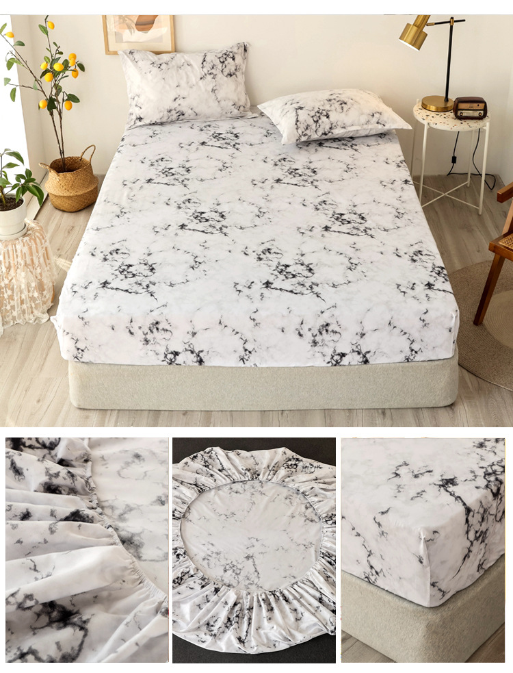 Articles de literie, textiles de maison, draps, ensemble de quatre pièces, draps à poches profondes_voghion.com