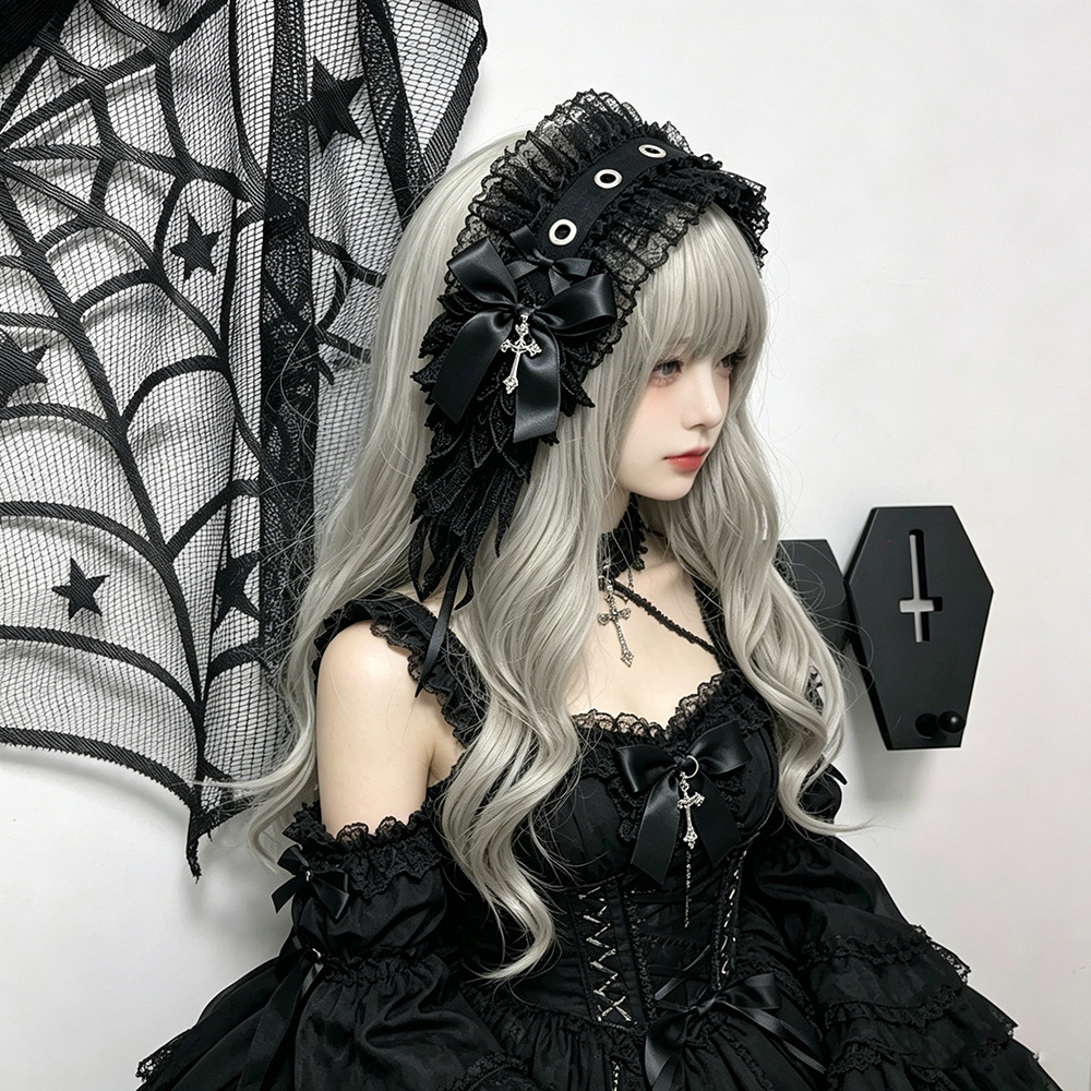 Dos dimensiones Lolita correa de cabello chica gato oreja clip de cabello cómic cosplay Lolita criada correa de cabello