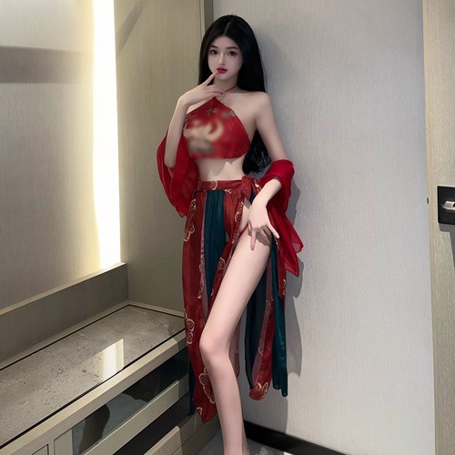 Sexy lingerie, sexy mesh apron, exotic temptation, Hanfu, Dunhuang flying phoenix girl suit