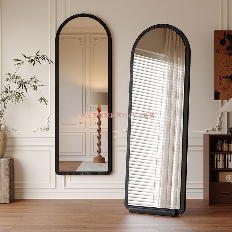 Espejo de madera sólida, espejo de cuerpo entero, espejo de piso, espejo de vestimenta, espejo de vestimenta, espejo de pared, espejo grande