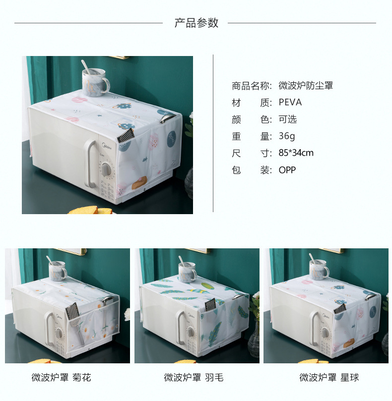 冰箱防尘罩收纳挂袋单开门双开门防灰盖布收纳袋式置物袋盖巾家用详情3