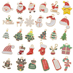 混金クリスマスシリーズ滴油ストラップdiy合金アクセサリーネックレスブレスレット耳飾りペンダント材料バッグ