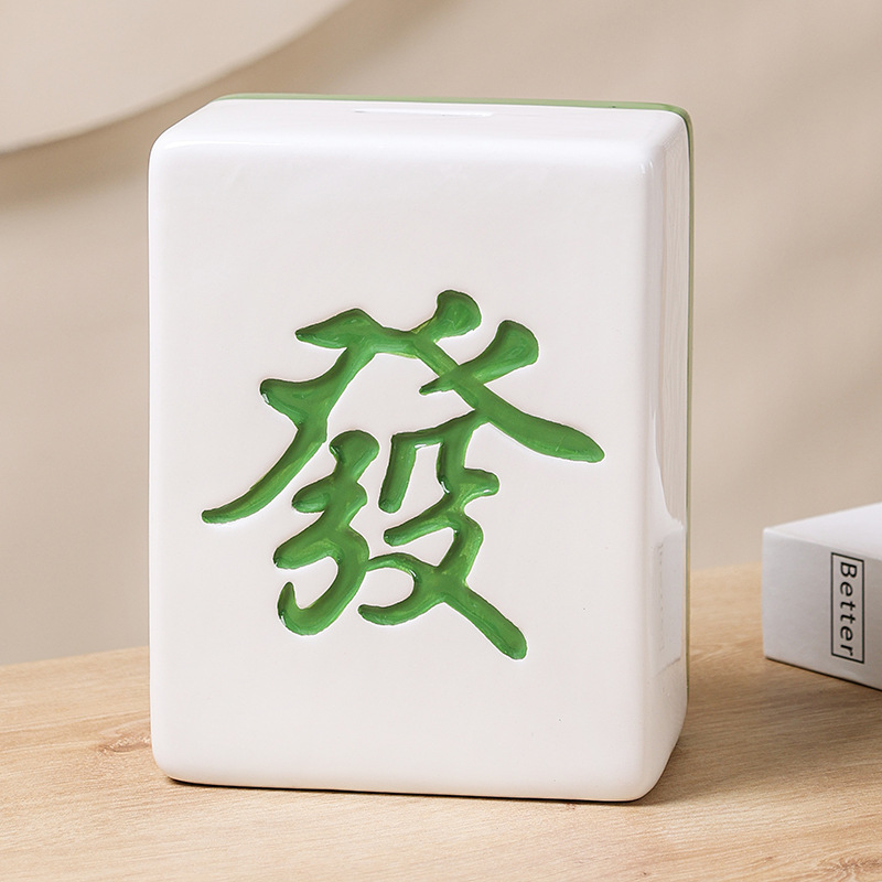 Decoraciones de cerámica para ganar dinero, joyas para atraer dinero, mahjong, escritorio de sala de estar para ganar dinero, decoraciones para el hogar