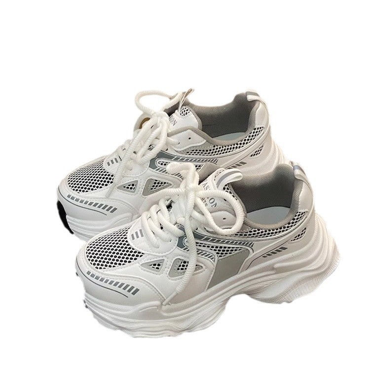 Papá zapatos de mujer zapatos negros de terciopelo 2026 nueva primavera y otoño versátil muffin grueso aumento de altura zapatos deportivos casuales