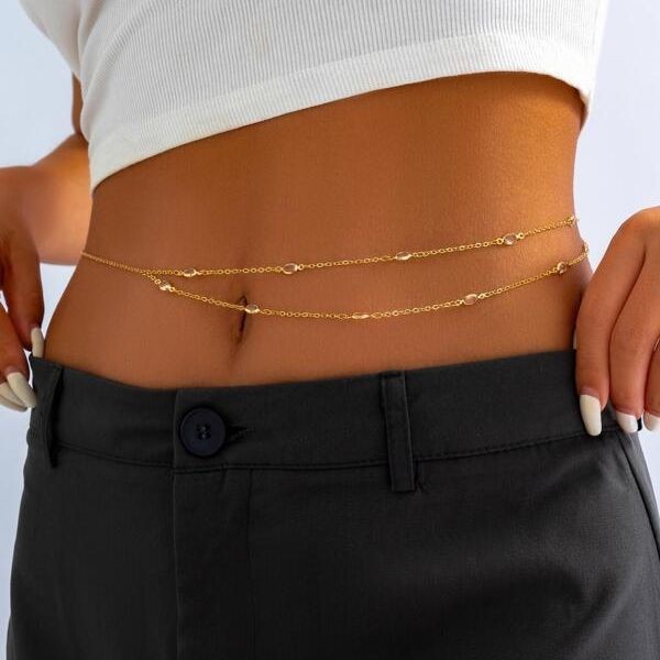 Catena corpo multistrato in cristallo gioielli strass per donna_voghion.com