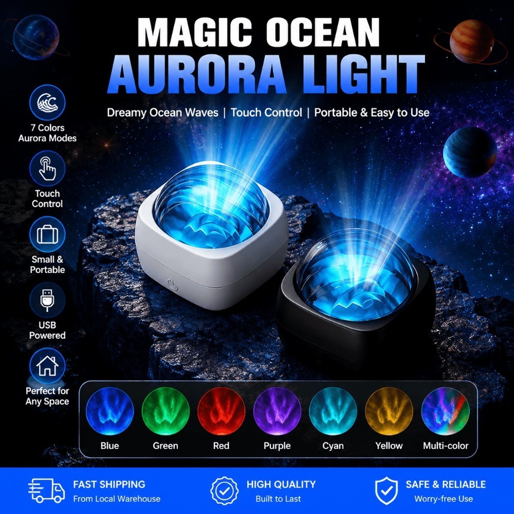 Lámpara de proyección de aurora ondulada de agua dinámica 16 colores Touch USB Night Light Temporizador Luz de atmósfera de aurora boreal