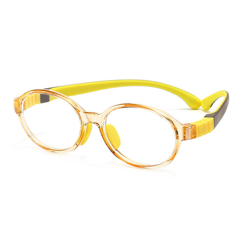 儿童小方框双色防蓝光眼镜硅胶材质男女童近视眼镜框架 91021