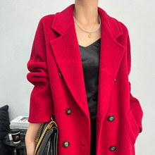 双面山羊绒大衣新款明星同款宽松高级感加长款有内衬时尚廓形外套