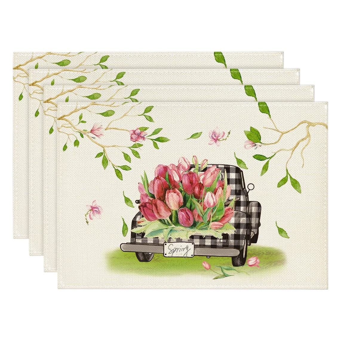 Flor Lino tabla corredor placemat Amazon nueva tela placemat Toalla de mesa estera de mesa aislamiento térmico antideslizante estera lavable