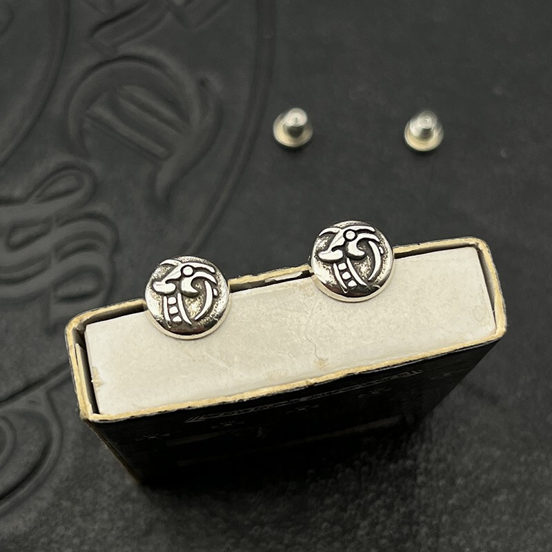 Punk Hip-Hop Thai Silver Vintage Celtic Dragon Earrings with Pure Silver Studs, Exaggerated Earrings with a Niche High-End Feel, Cross-Border