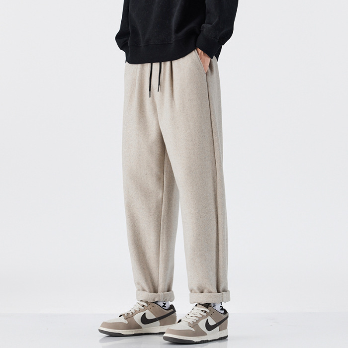 2025 nuevo otoño japonés vintage lana casual pantalones en forma de hombre sueltos estilo americano image 7