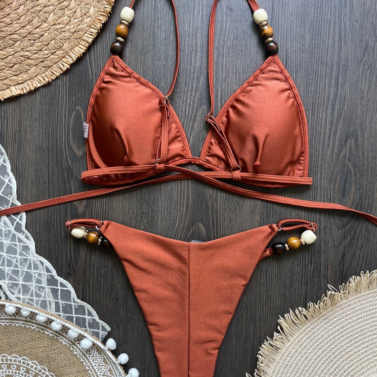 Women's Clothing Women's Sexy Solid Color Bikini Two Piece Swimsuit Style Best Seller Quick-Dry Polyester, Modest Coverage_voghion.com
