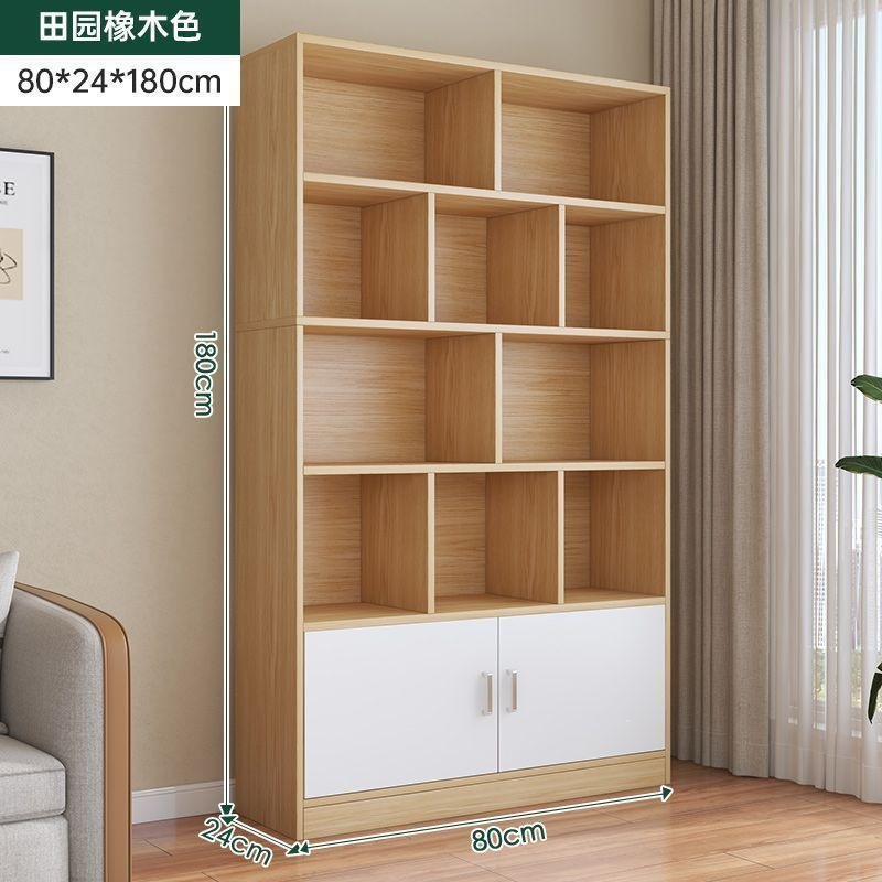 Two-door pastoral oak cabinet 80cm - thickened panels