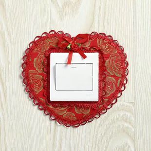 Switch protective cover switch sticker fabric wall sticker lace European lamp socket decorative cover creative sticker simple modern