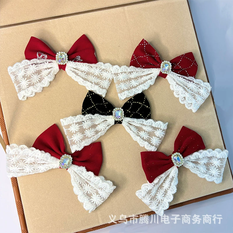 Девушка сладкий милый бархат красный бант заколка для волос аксессуары diy ручной работы аксессуары аксессуары аксессуары завод оптом