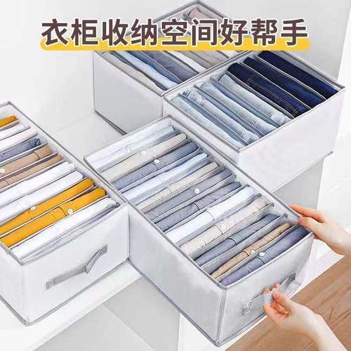 PVC Mesh Bag Pants Organizer with Lid, Separated Clothes Storage Box, Household Drawer Style Wardrobe Organizer