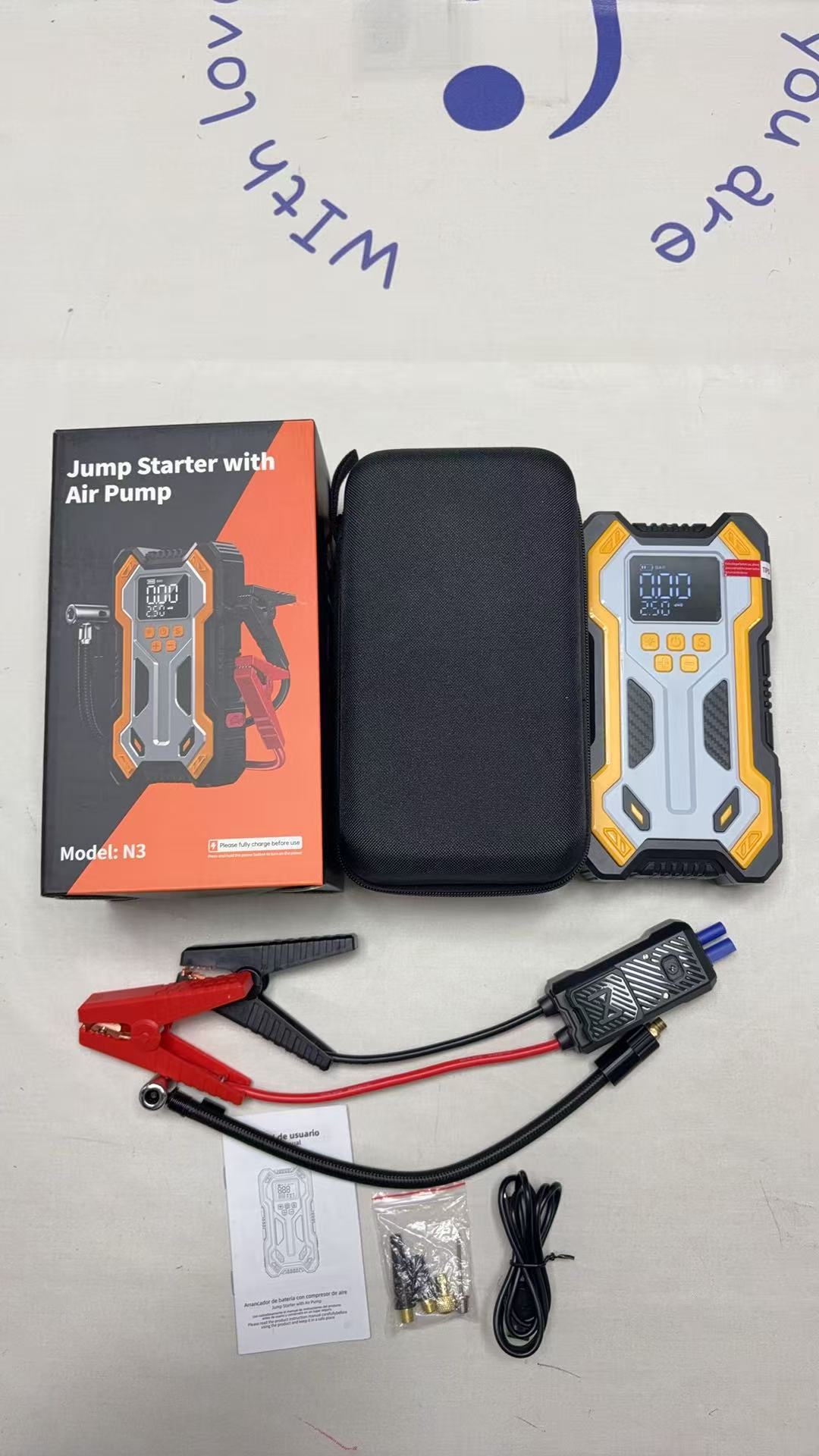 [N3] Cross-Border Car Emergency Jump Starter with Air Pump and Power Bank, Portable Battery Ignition Starter