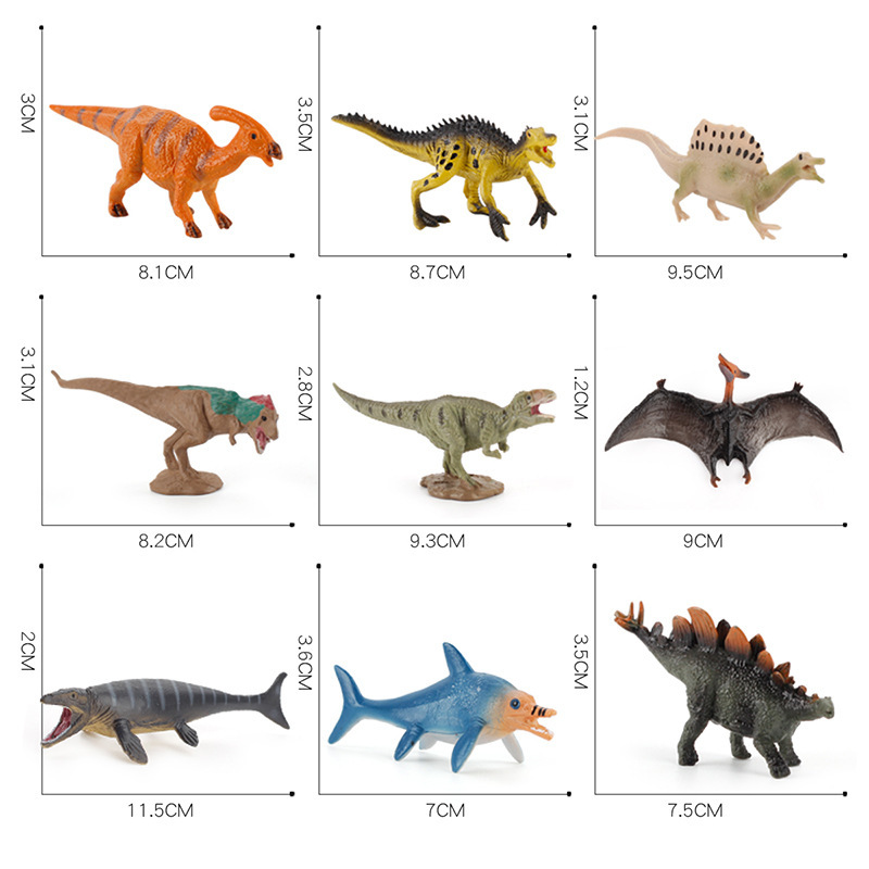 Modelo de dinosaurio de simulación transfronteriza 12 mini sólido cocodrilo-como dragón Vice dragón muñeca dragón juguete de decoración estática