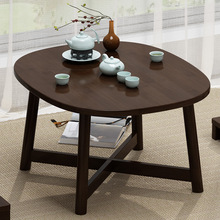 中式榻榻米茶几沙发边几组合家用客厅圆形茶桌小户型矮桌炕几桌子