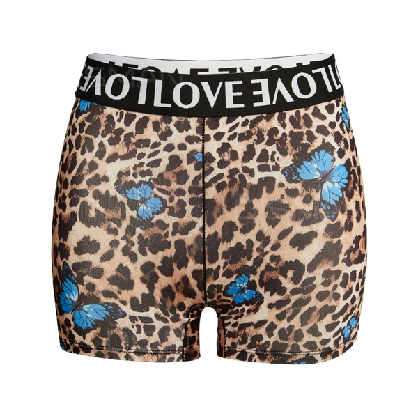 Blue butterfly leopard print