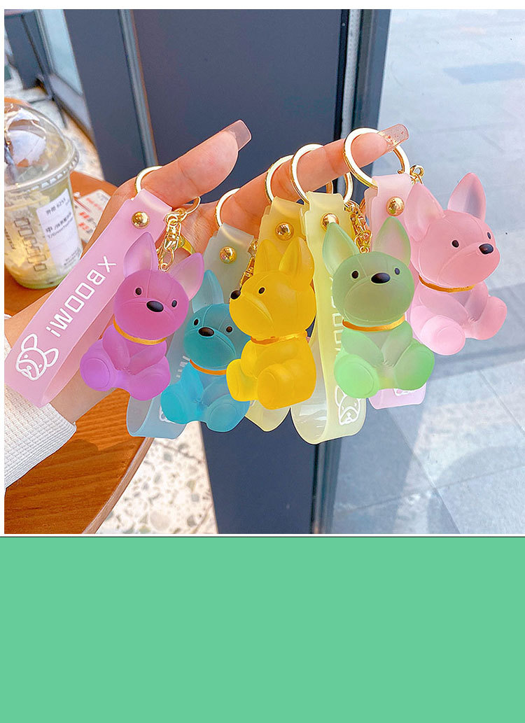 Cute Dog Resin Plating Bag Pendant Keychain