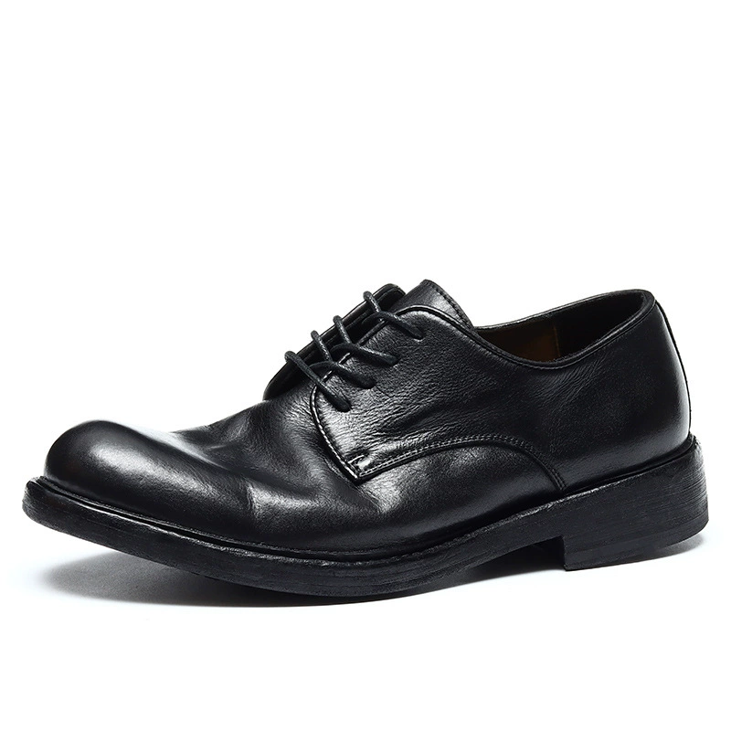【Customized model shipped within 5 days】Goodyear handmade leather shoes men's formal leather sole business casual big toe shoes