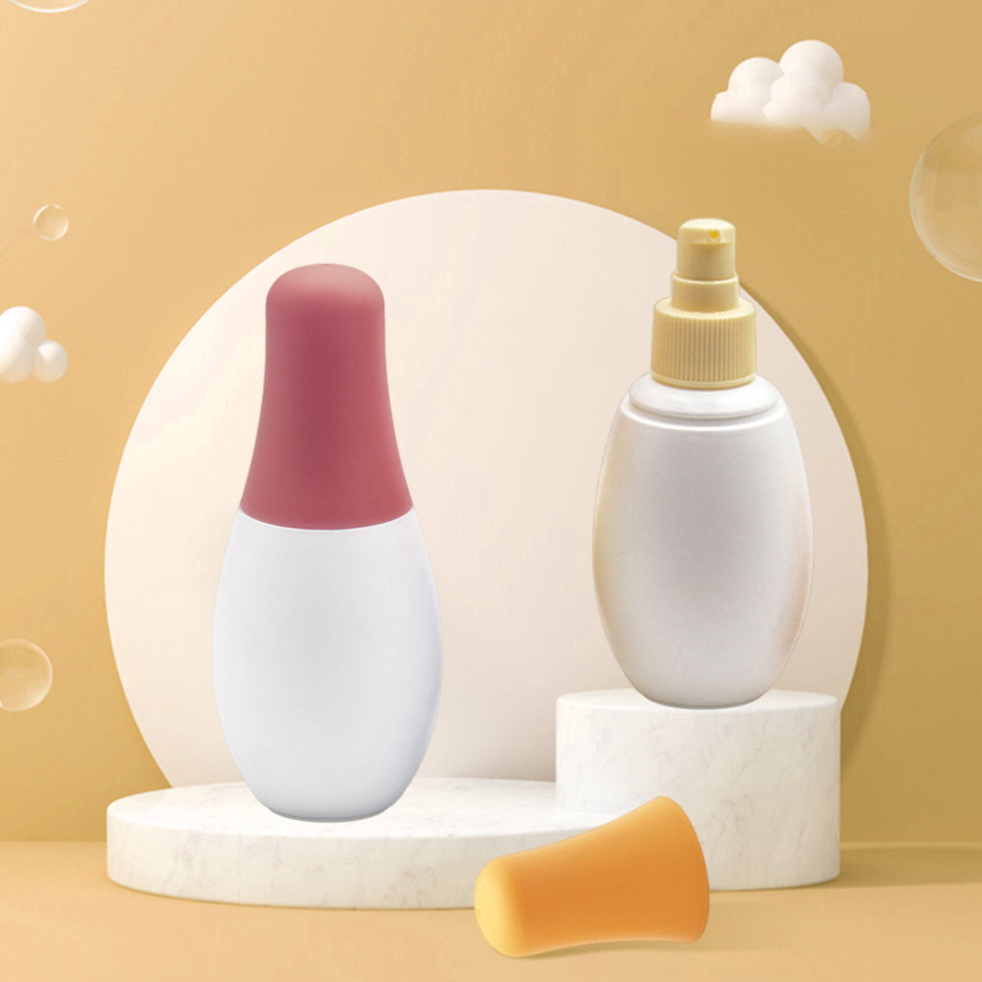 120ml 150ml pp乳液瓶 母婴隔离按压瓶 洗发沐浴瓶护肤品塑料包材