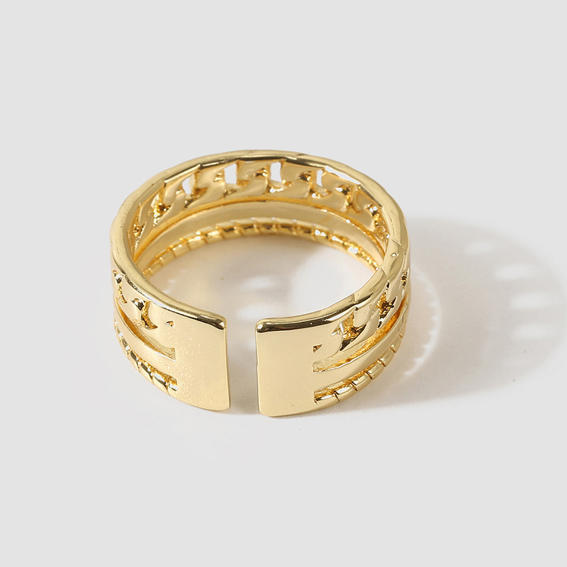 Creative personality real gold plating color retention copper rings