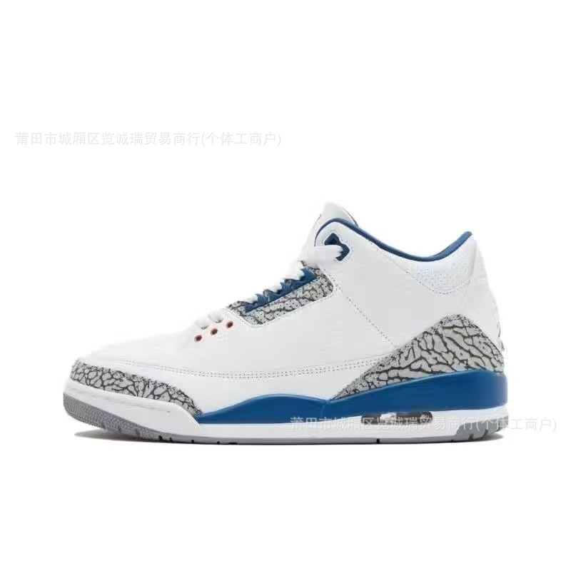 Comercio exterior Putian zapatos aj3 zapatos de baloncesto Fujiwara Hao North Carolina zapatos de cemento azul y blanco para hombres y mujeres zapatos de carrera de suela gruesa