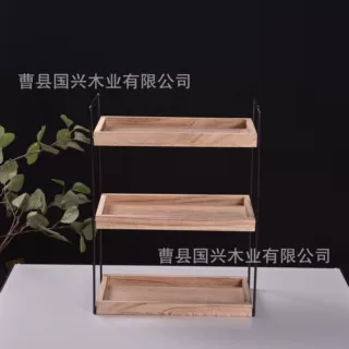 定制实木桌面式置物架 洗手池旁用品整理架 化妆品首饰木质收纳架