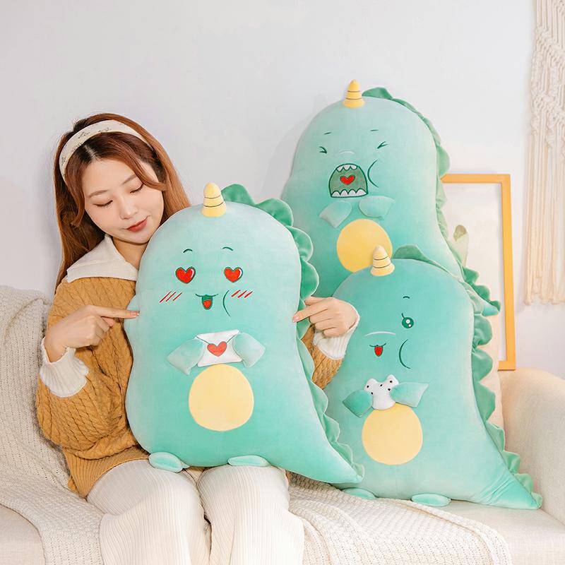 Linda muñeca de dinosaurio Niño pequeño juguete de peluche Regalo de Cumpleaños muñeca para dormir pareja divertida almohada Ragdoll