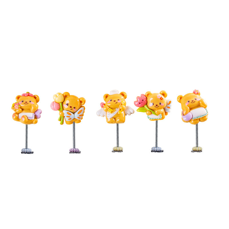 Lindo abrazo de flores oso decoración de coche de dibujos animados coche consola central decoración de pantalla de navegación decoración de cabeza de plástico