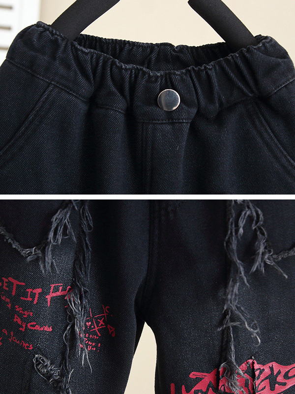 6974 pantalones para niños jeans para niños de invierno más engrosamiento de terciopelo 2025 nuevos pantalones rectos de terciopelo para niños y bebés