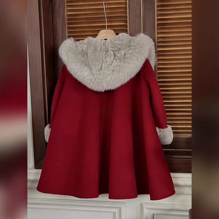Милое зимнее цветное шерстяное пальто