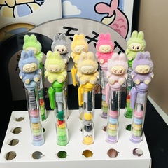 拉布布萌粒笔学生中性笔labubu黑色串串乐diy潮玩创意趣味笔
