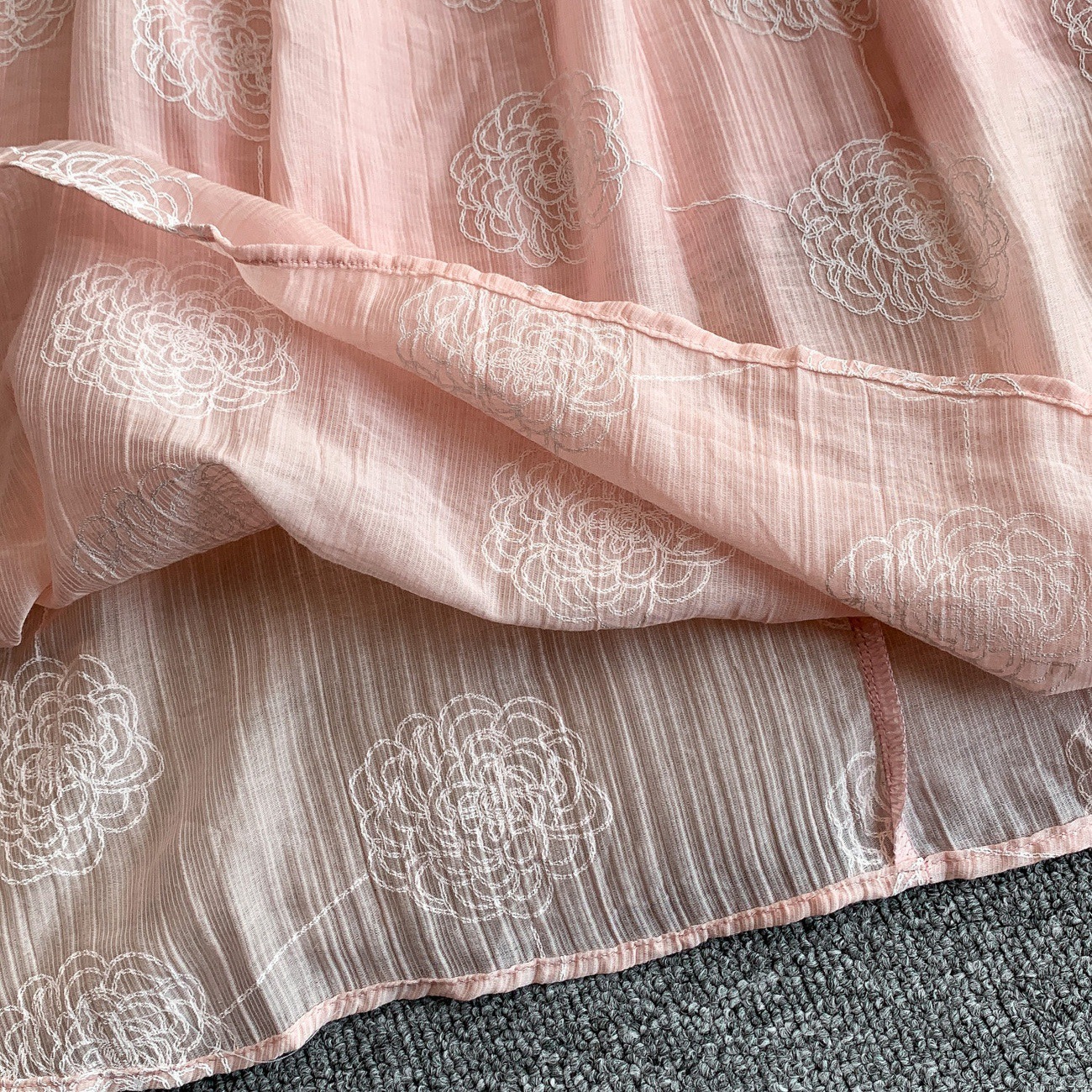 Women's plus Size Loose Fitting V Neck Dress Elegant Embroidered Knee Length Skirt 2026 New Style Gentle_ecoleips.com