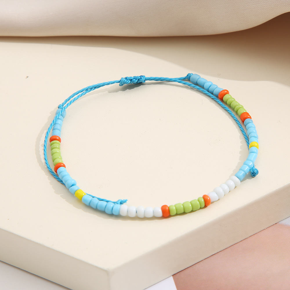 Fashion Bohemian Style Colorful Beaded Adjustable Beach Anklet Wholesale display picture 3