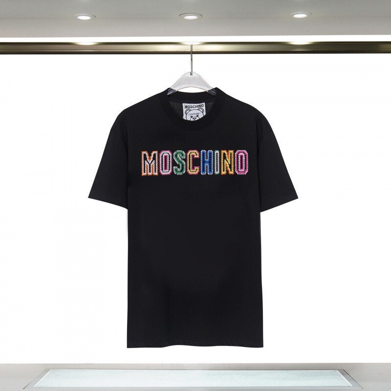 Moschino Men's and Women's Round Neck Short-Sleeved T-Shirt with Hollow Cartoon Bear Design, Loose and Versatile, One-Piece Drop Shipping Moschino Men's and Women's Round Neck Short-Sleeved T-Shirt with Hollow Cartoon Bear Design, Loose and Versatile, One-Piece Drop Shipping