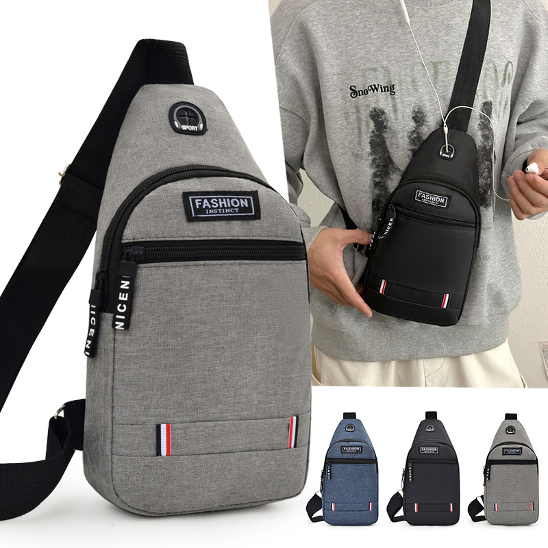 Cross-border foreign trade hot-selling men's fashionable and convenient casual chest bag made of Oxford fabric for sports and travel, crossbody bag for cashiers