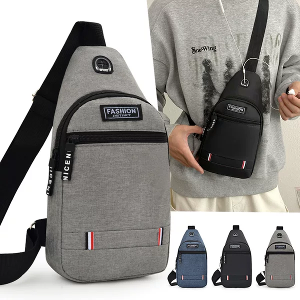 Cross-border foreign trade hot-selling men's fashionable and convenient casual chest bag made of Oxford fabric for sports and travel, crossbody bag for cashiers