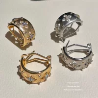 Серебряная игла Буки дома Серьги Серьги Серьги Металлические матрасные вырезая тяжелые серьги шипы высокого уровня нишевые украшения ретро