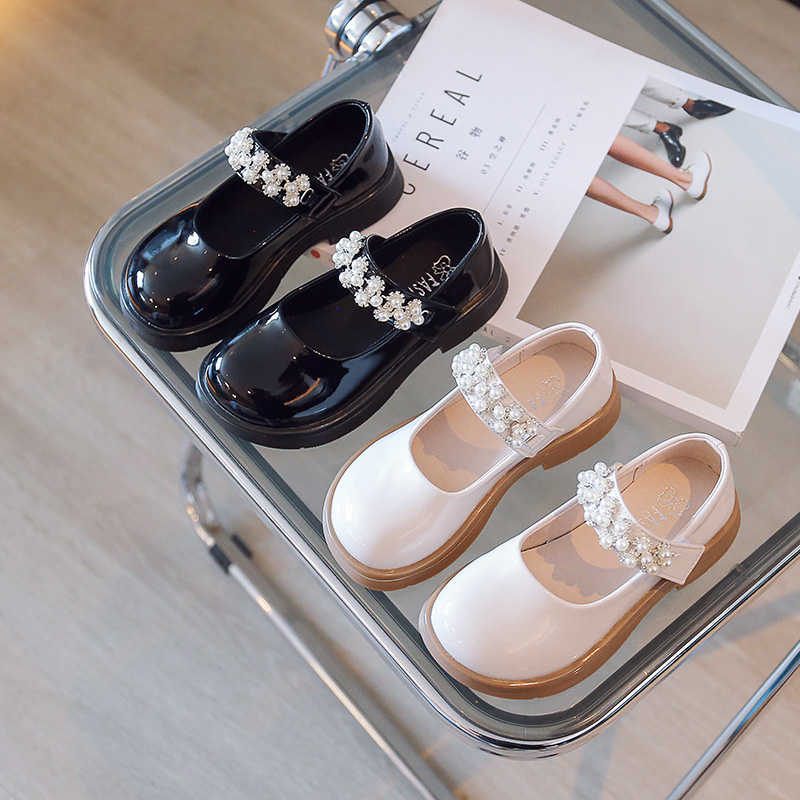 Girls' Small Leather Shoes 2024 Spring and Autumn New Fashion Girl's Soft-soled Princess Shoes Large Children's Mary Jane Single-layer Shoes